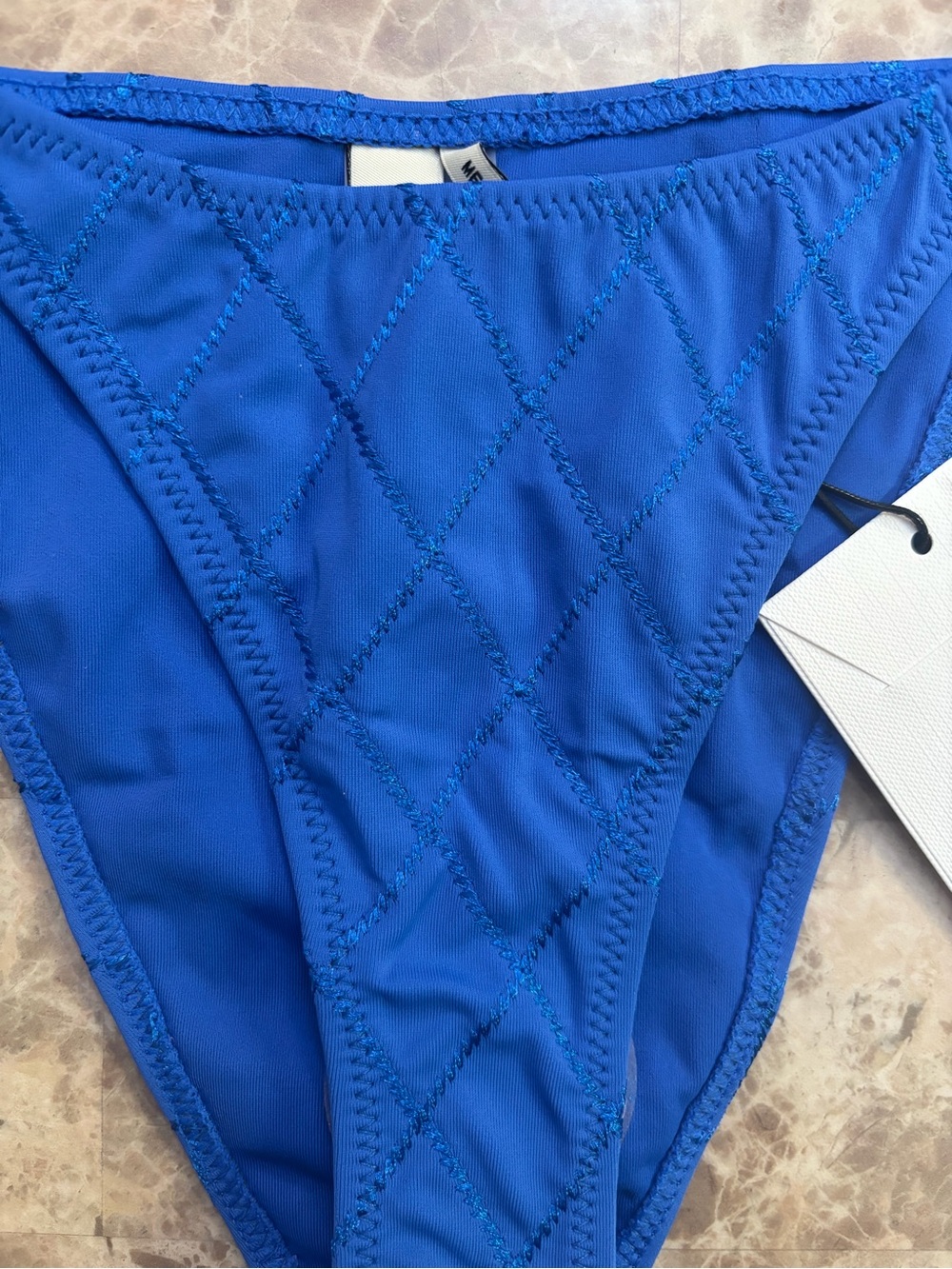 triangl swimwear Quilted Triangle String Bikini Set - Blue - Picture 5 of 5
